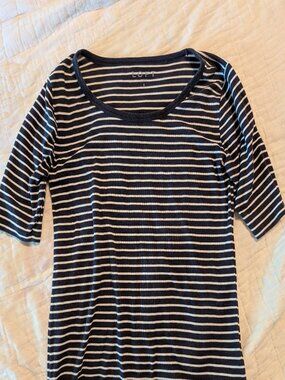 Navy blue stripe, Loft, quarter sleeve shirt